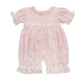 Haute Baby Girls Precious Blush Lace Layette Romper Bubble Newborn