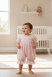 Haute Baby Girls Precious Blush Lace Layette Romper Bubble Newborn
