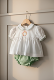 Petit Ami Green Fall Leaves Baby Girls Layette Diaper Set in Newborn