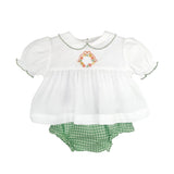 Petit Ami Green Fall Leaves Baby Girls Layette Diaper Set in Newborn