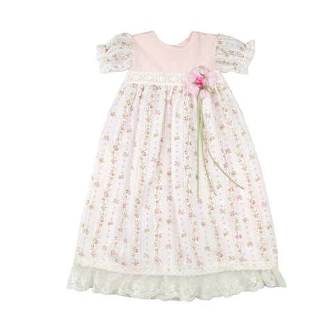 Haute Baby Girls Vintage Inspired Floral Emmie Layette Daygown Dress Newborn