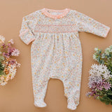 Luna & Arlo Baby Girls Floral Enchanted Meadows Pima Cotton Footie Longall Newborn 3 6 9 Months