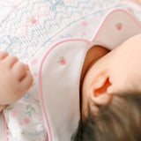Magnolia Baby Girls Evelyn's Classics Smocked Blue Bow Coquette Bubble Pima Cotton Romper Newborn 3 6 9 12 18 24 Months