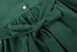 Green Corduroy Santa Smocked Dress