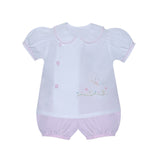 Remember Nguyen Baby Girls White & Pink Button Diaper Set Newborn