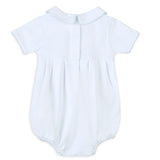 Magnolia Baby Boys Landon Soft Pima Cotton White Smocked Romper Newborn 3 6 9 Months