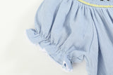 Light Blue Nativity Smocked Bishop Sleeve Dress