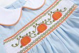 Light Blue Pumpkin Vine Smocked Dress and Bloomers