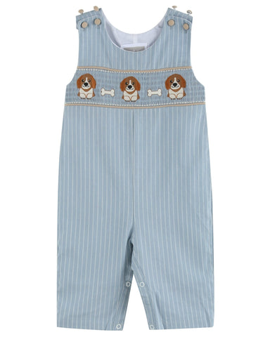 Light Blue Puppy Smocked Longall