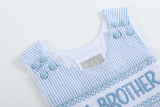 Light Blue Seersucker Lil Brother Smocked Jon Jon