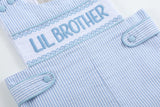 Light Blue Seersucker Lil Brother Smocked Jon Jon