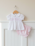 Magnolia Baby Girls Mia's Classic Smocked Diaper Set Newborn 3 6 9 Months