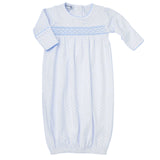 Magnolia Baby Boys Soft Pima Cotton Tiny Dot Smocked Gown Newborn