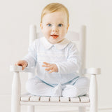 Magnolia Baby Baby Boys Soft Pima Cotton Blue Check Smocked Footie Longall Newborn