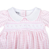 Magnolia Baby Girls Soft Pima Cotton Pink Gingham Check Smocked Gown Preemie & Newborn 3 6 9 Months