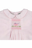 Carriage Boutique Girls Pink Smocked Daygown with Bonnet Newborn