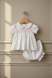 Magnolia Baby Girls Poppy's Classic Smocked Diaper Set Newborn 3 6 9 Months