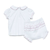 Magnolia Baby Girls Poppy's Classic Smocked Diaper Set Newborn 3 6 9 Months