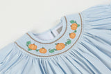 Lil Cactus Blue Pumpkin Fall Smocked Bishop Dress 12 18 24 Months 2T 3T 4T