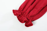 Red Velvet Nativity Smocked Dress