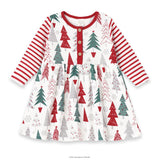 Baby Girl's Christmas Trees Cotton Dress