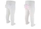 Baby Girls White & White Pink Combo Pairs of Ruffle Fancy Tights Newborn to 6 months