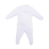 Minutus from Spain 100% Cotton Baby Girls or Boys Unisex White Knit Pant Set Preemie Newborn