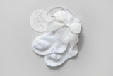 Carriage Boutiques Knit Grosgain Bow Ribbon Socks Baby Girls Newborn 0 3 6 Months White