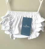 Magnolia Baby White Girls Ruffle Bum Diaper Cover Preemie Newborn