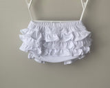 Magnolia Baby White Girls Ruffle Bum Diaper Cover Preemie Newborn