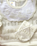 Baby Girls or Boys Unisex 4pc Yellow Knit Pant Set with Hat Newborn
