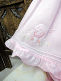 Will'beth Baby Girls Pink Open Back Ruffle 2pc Dress with Bloomers Preemie Newborn 3 6 9 Months