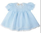 Feltman Brothers Baby Girls Blue Lace Vintage Dress 3 6 9 Months