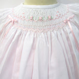 Will'beth Girls White Vintage Smocked Rose Lace Bishop Dress Preemie Newborn 3 6 9 12 18 24 Months