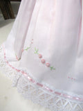 Will'beth Girls Pink Lace Smocked Dress Bonnet & Bloomers Preemie Newborn 3 6 9 Months