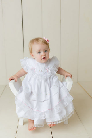 Will'beth Girls White Fancy Lace Heirloom Vintage 3 piece Dress Preemie Newborn 3 6 9 Months 6 Months Will'beth Girls White Fancy Lace Heirloom Vintage 3 piece Dress Preemie Newborn 3 6 9 Months 6 Months