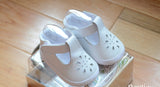 Baby Deer White Leather T-Strap Booties Crib Shoes Girls  Preemie Newborn Size 0 Size 1 & 2