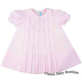 Feltman Brothers Girls Pink Lace Inset Pleated Dress Newborn