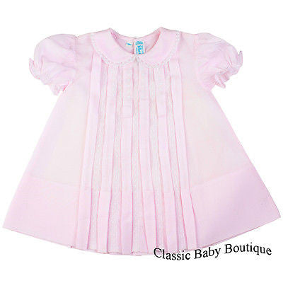 Feltman Brothers Girls Pink Lace Inset Pleated Dress Newborn