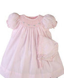 Petit Ami Girls Pink Bishop Smocked Baby Dress Daygown Newborn