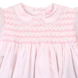 Petit Ami Girls Pink Lace Smocked 3 piece Dress Preemie Newborn