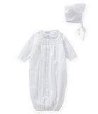 Petit Ami White Smocked Classic Batiste Long Sleeve Daygown Newborn Baby Boys