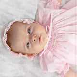 Petit Ami Girls Pink Multi Smocked Bishop Baby Dress Daygown Newborn
